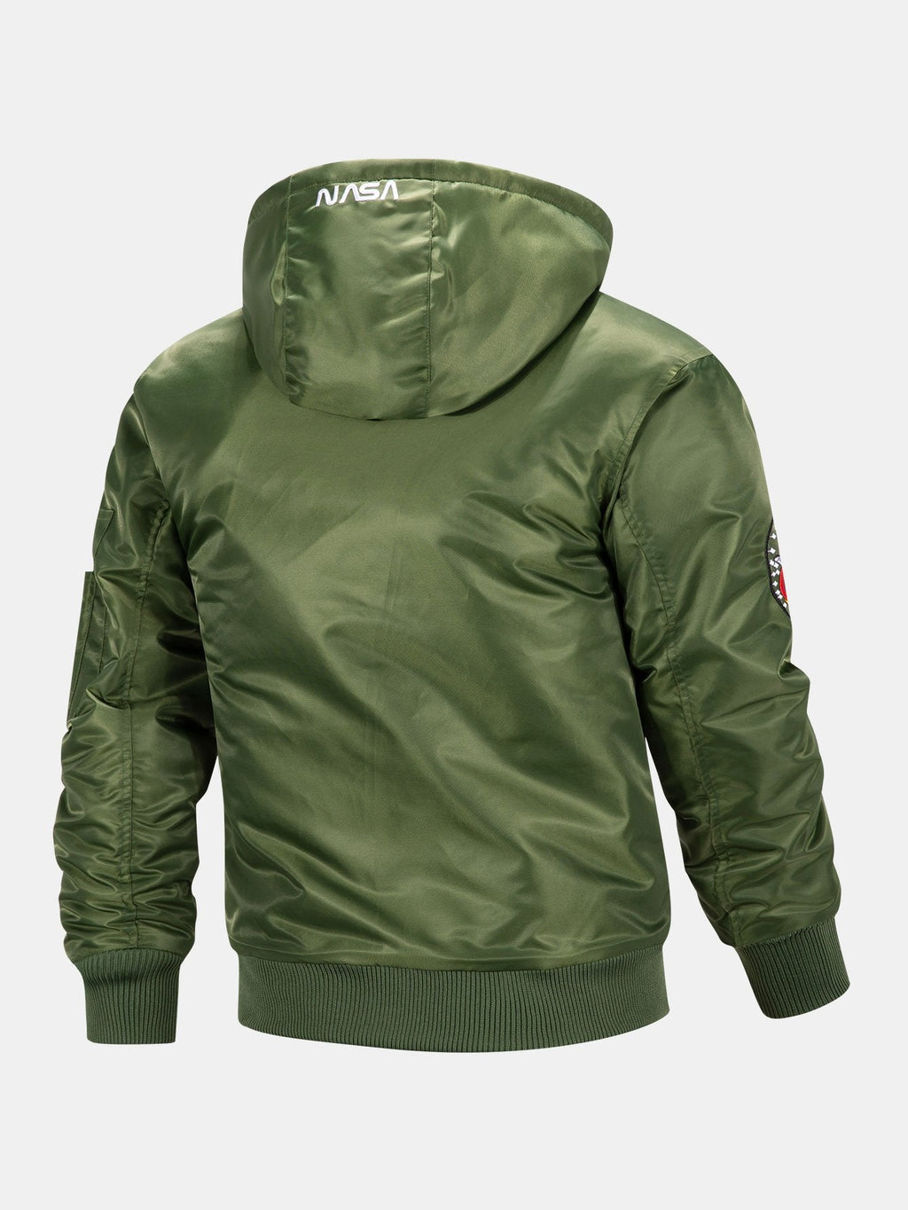 Jacob - Bomber Jacket with NASA Embroidery and Detachable Hood