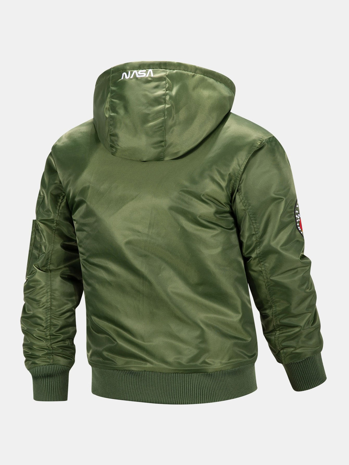 Jacob - Bomber Jacket with NASA Embroidery and Detachable Hood