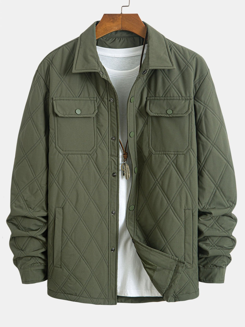 Nathan - Windproof Corduroy Baseball Jacket with Button Closure