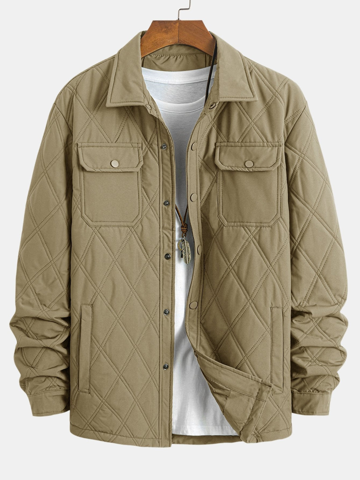 Nathan - Windproof Corduroy Baseball Jacket with Button Closure