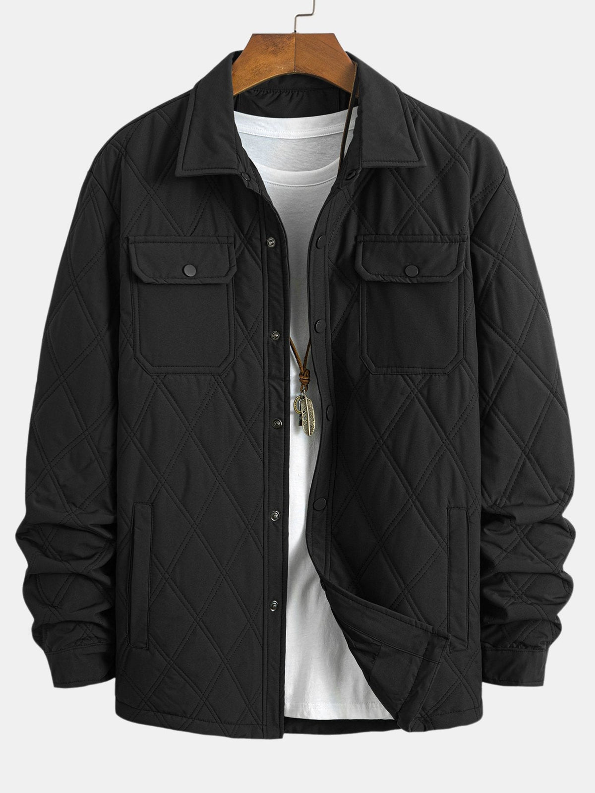 Nathan - Windproof Corduroy Baseball Jacket with Button Closure