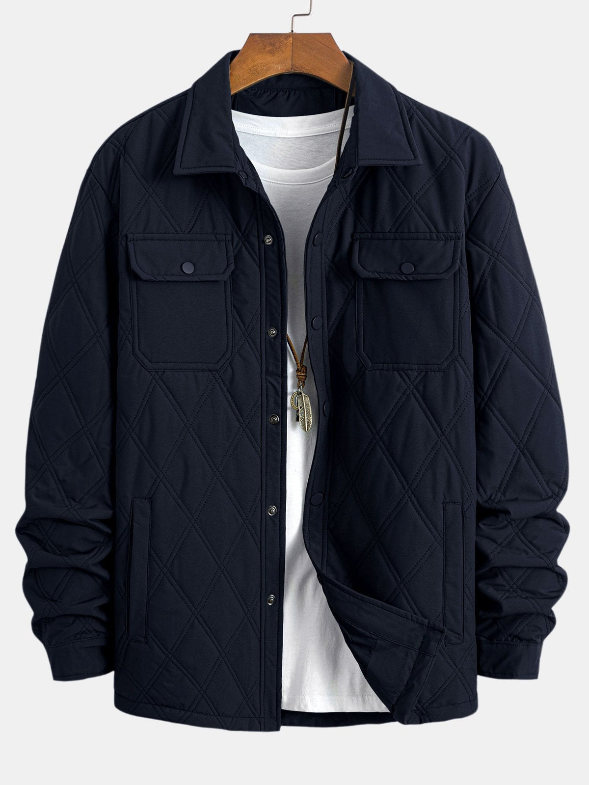 Nathan - Windproof Corduroy Baseball Jacket with Button Closure