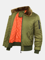 Thomas - Padded Bomber Jacket with Faux Fur Collar