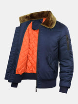 Thomas - Padded Bomber Jacket with Faux Fur Collar