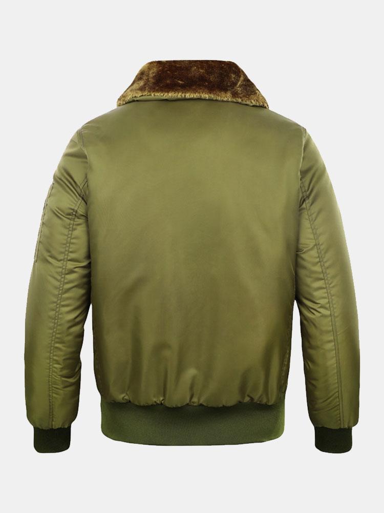 Thomas - Padded Bomber Jacket with Faux Fur Collar