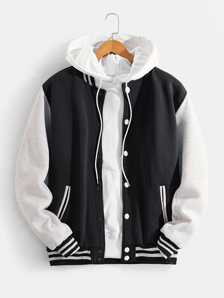Samuel - Contrast Trim Baseball Jacket