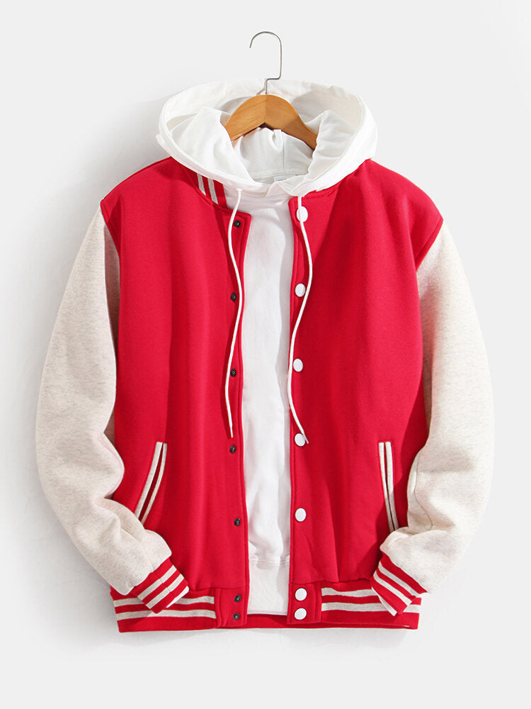 Samuel - Contrast Trim Baseball Jacket