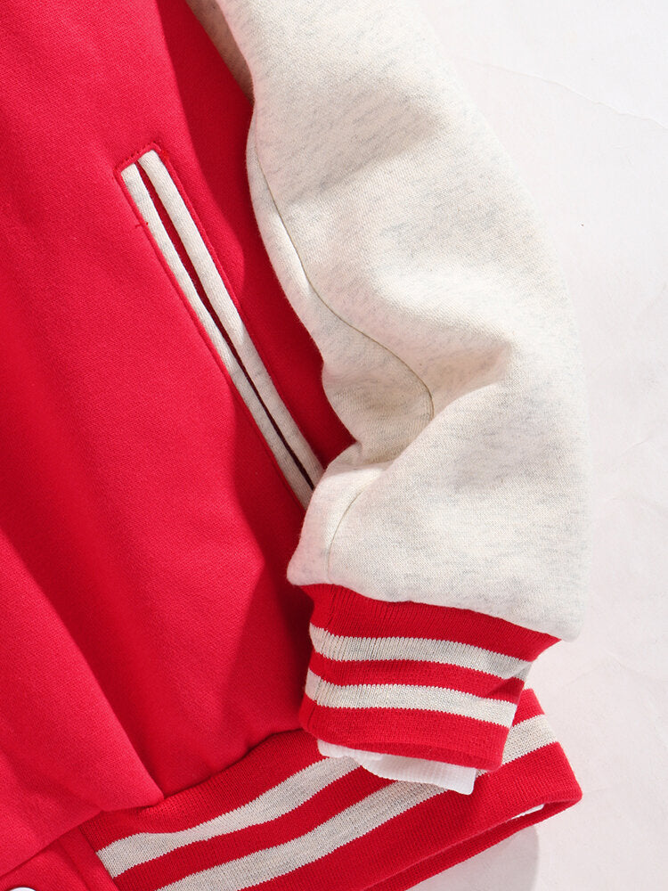 Samuel - Contrast Trim Baseball Jacket