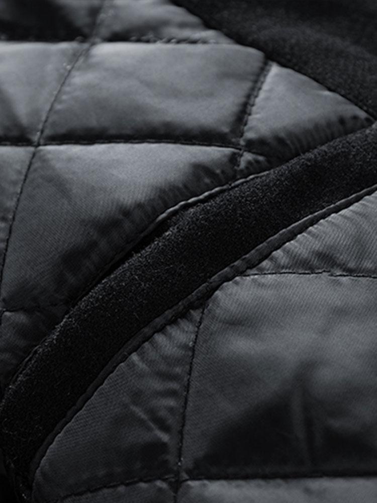 Leo - Wool-Look Baseball Jacket with Faux Leather Sleeves