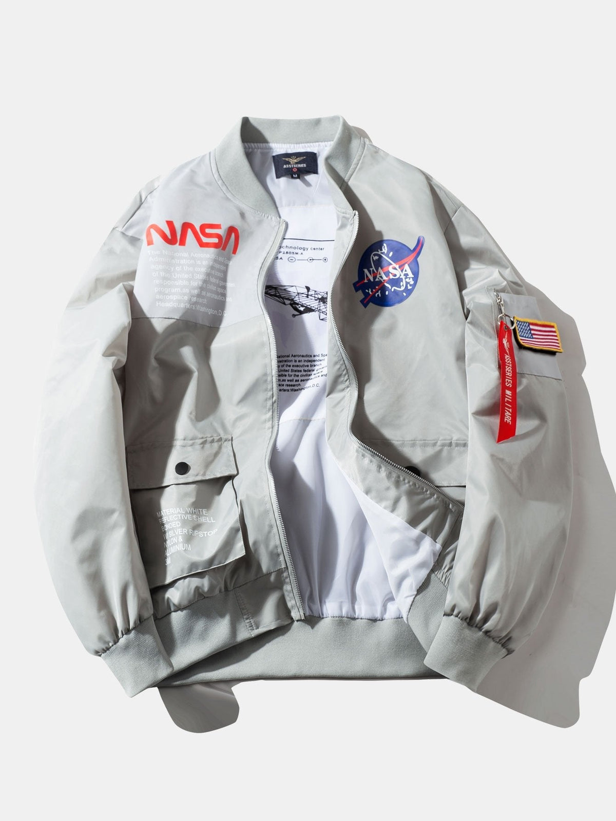 Jack - Oversized Bomber Jacket with NASA Print