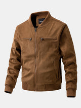 James - Suede Bomber Jacket with Padded Lining