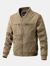 James - Suede Bomber Jacket with Padded Lining