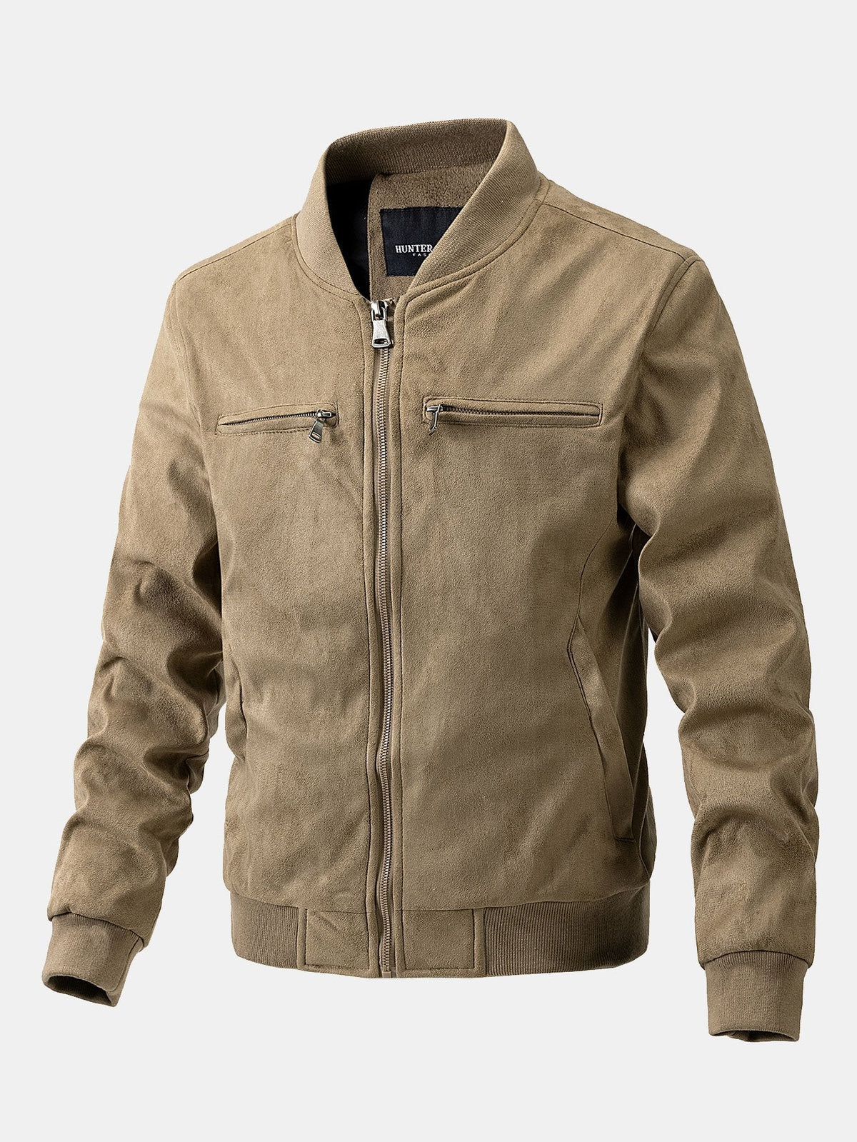James - Suede Bomber Jacket with Padded Lining