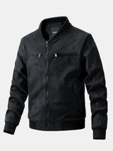 James - Suede Bomber Jacket with Padded Lining