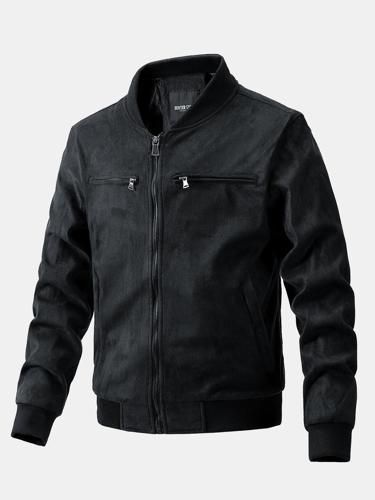 James - Suede Bomber Jacket with Padded Lining