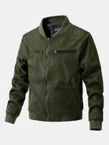 James - Suede Bomber Jacket with Padded Lining