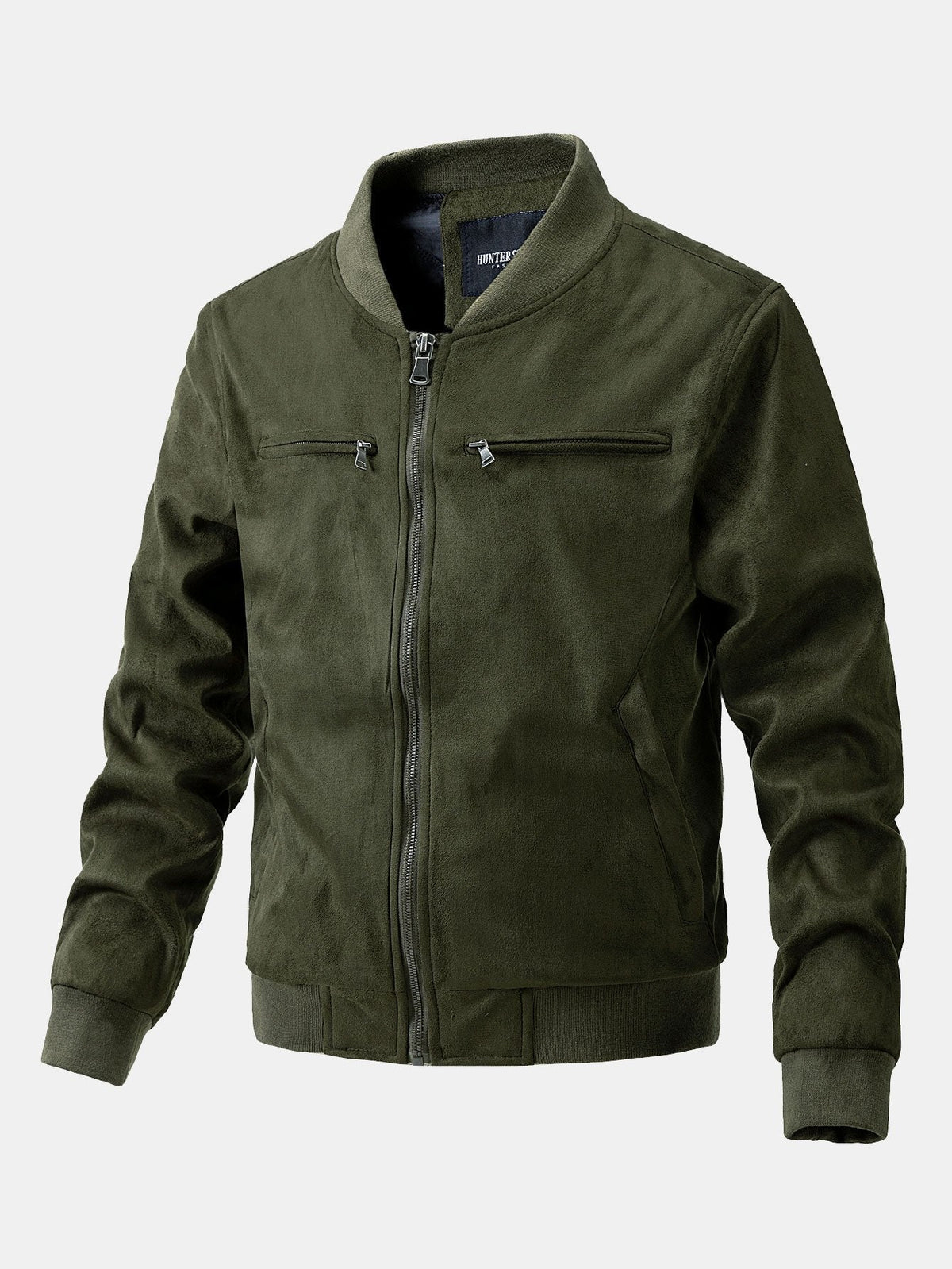 James - Suede Bomber Jacket with Padded Lining