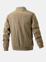 James - Suede Bomber Jacket with Padded Lining