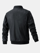 James - Suede Bomber Jacket with Padded Lining