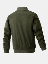 James - Suede Bomber Jacket with Padded Lining