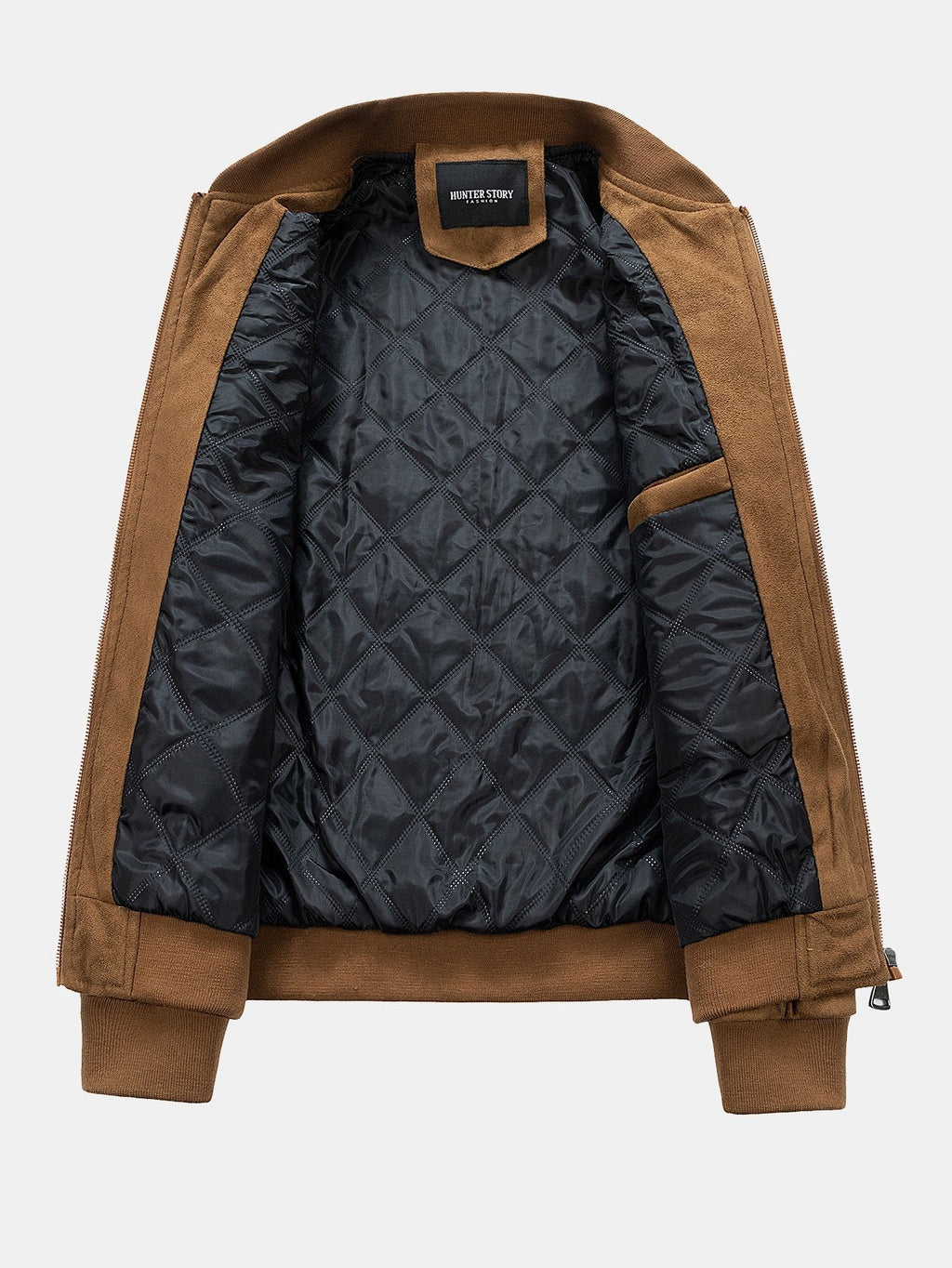 James - Suede Bomber Jacket with Padded Lining