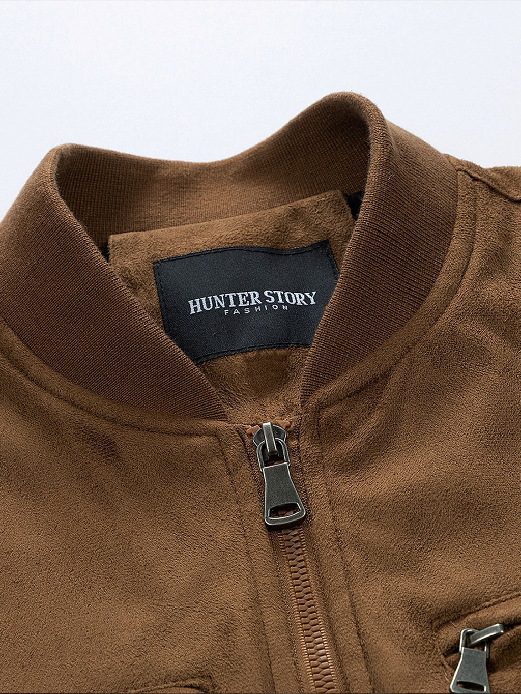 James - Suede Bomber Jacket with Padded Lining