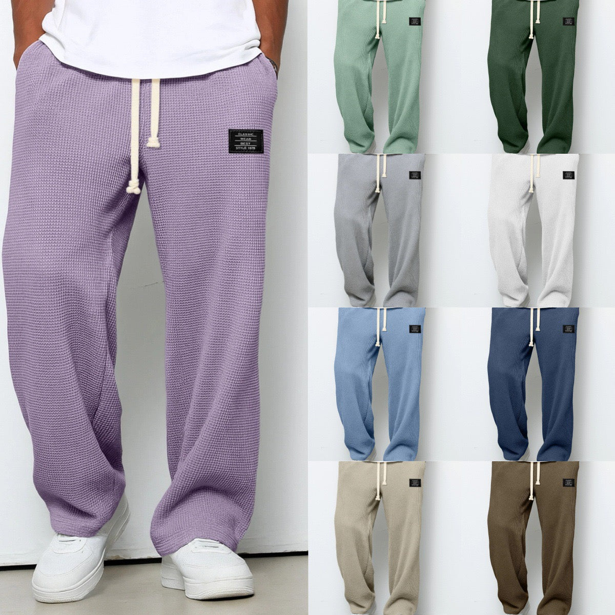 Pierce - Waffle Texture Drawstring Trousers