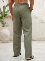 Gerry - Olive Summer Linen Trousers