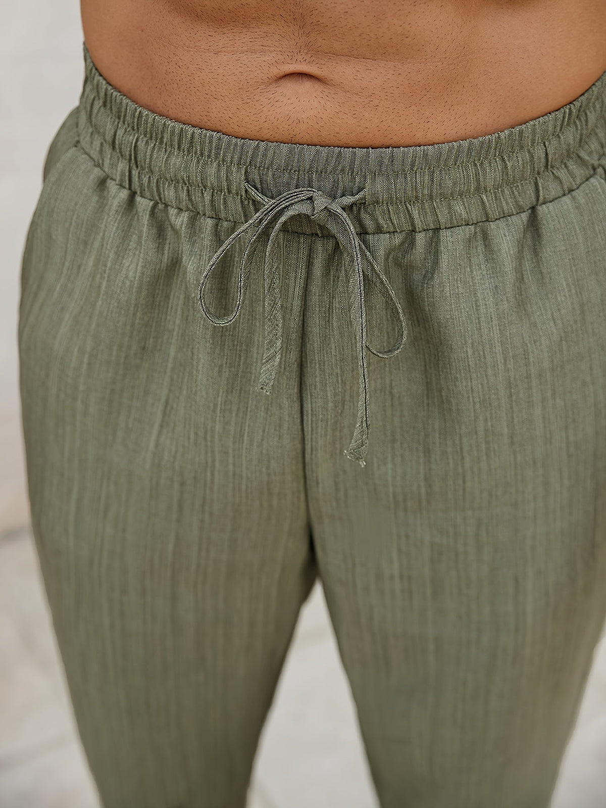 Gerry - Olive Summer Linen Trousers
