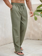 Gerry - Olive Summer Linen Trousers
