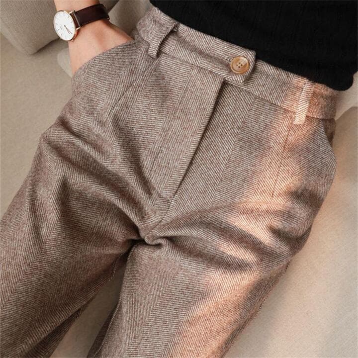Clay - Herringbone Tailored Trousers