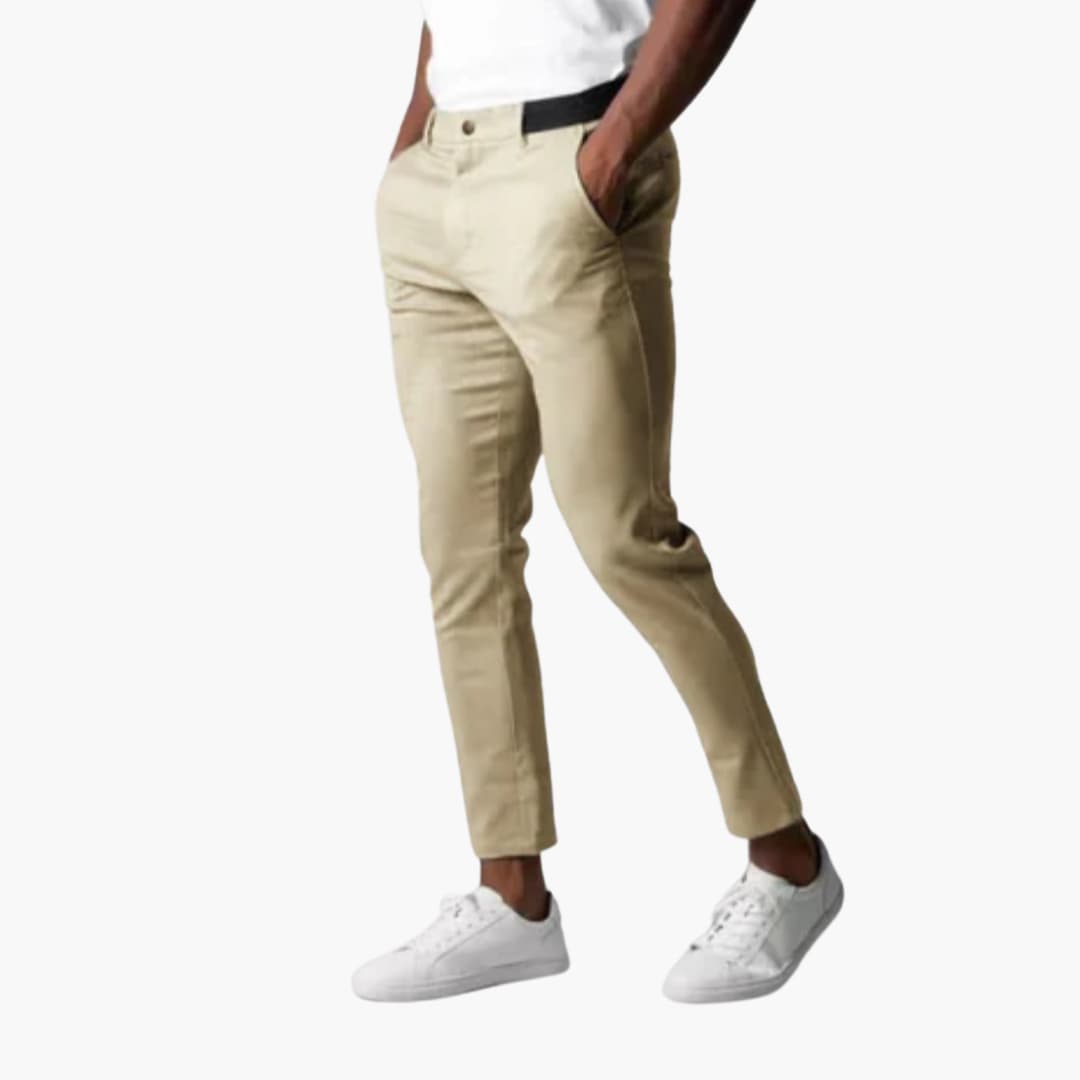 Cormac - Cropped Stretch Chino Trousers
