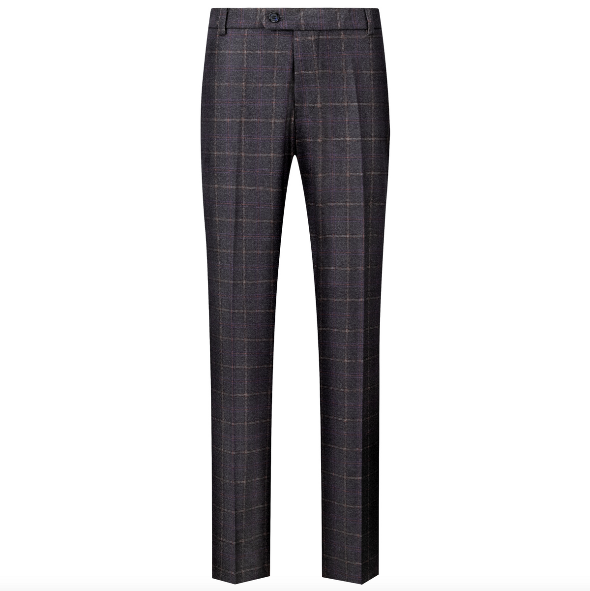 Marty - Windowpane Check Suit Trousers