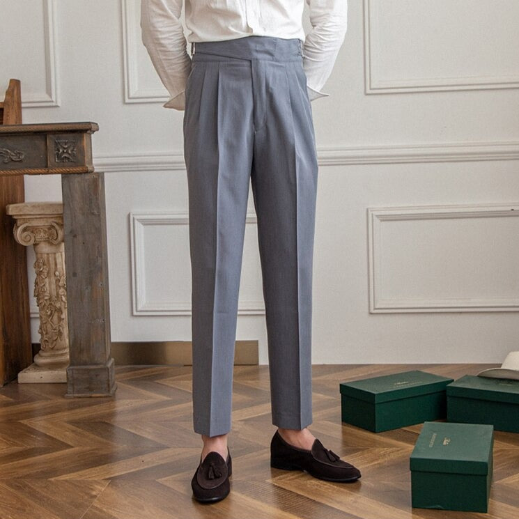 Gil - High Waist Buckle Dress Trousers