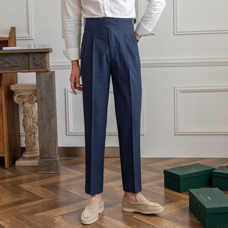 Gil - High Waist Buckle Dress Trousers