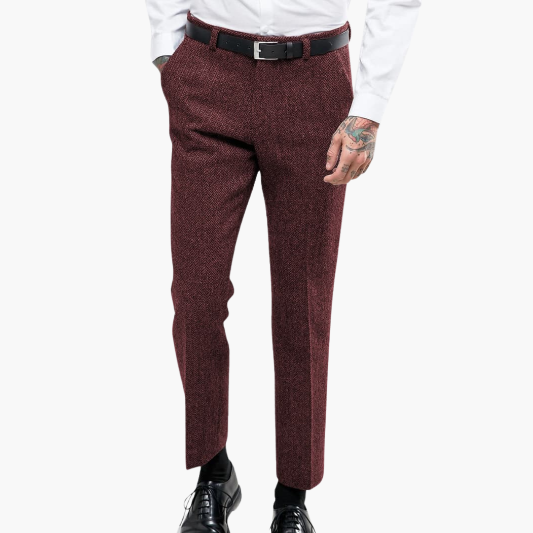 Barnaby - Vintage Flecked Straight Leg Trousers