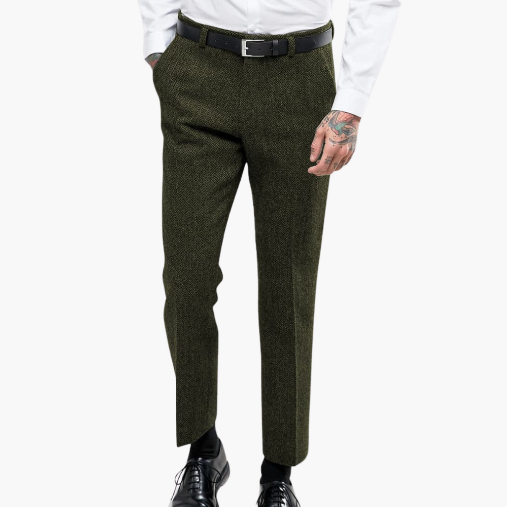 Barnaby - Vintage Flecked Straight Leg Trousers