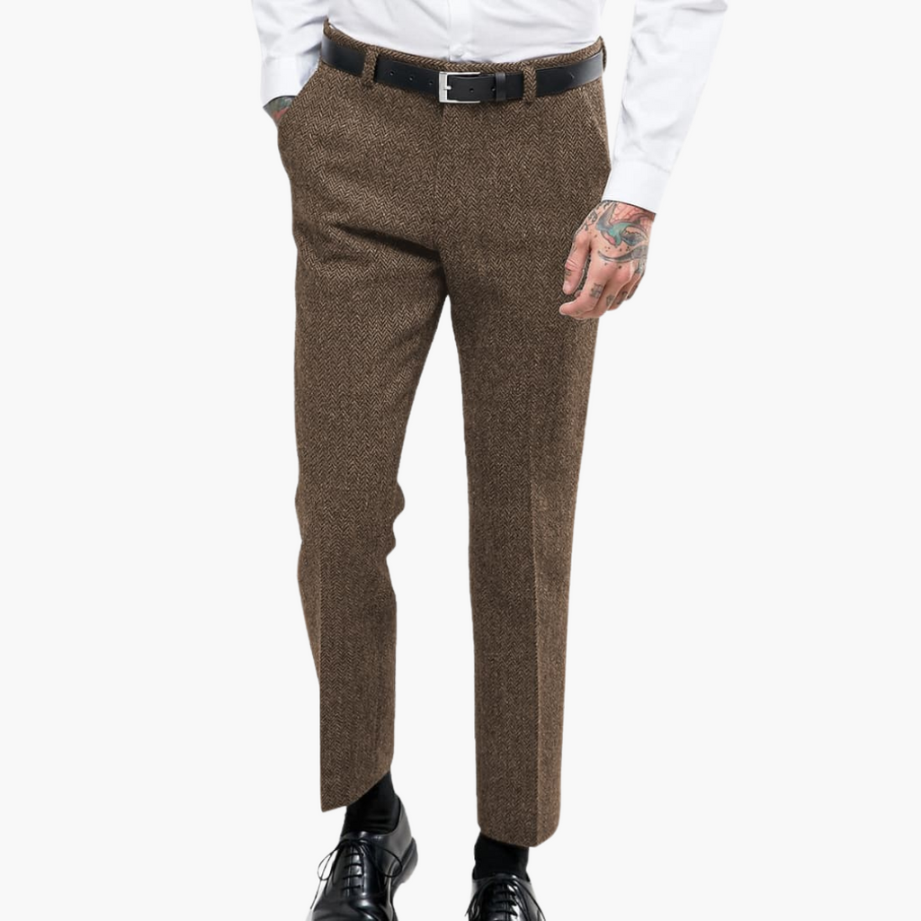 Barnaby - Vintage Flecked Straight Leg Trousers