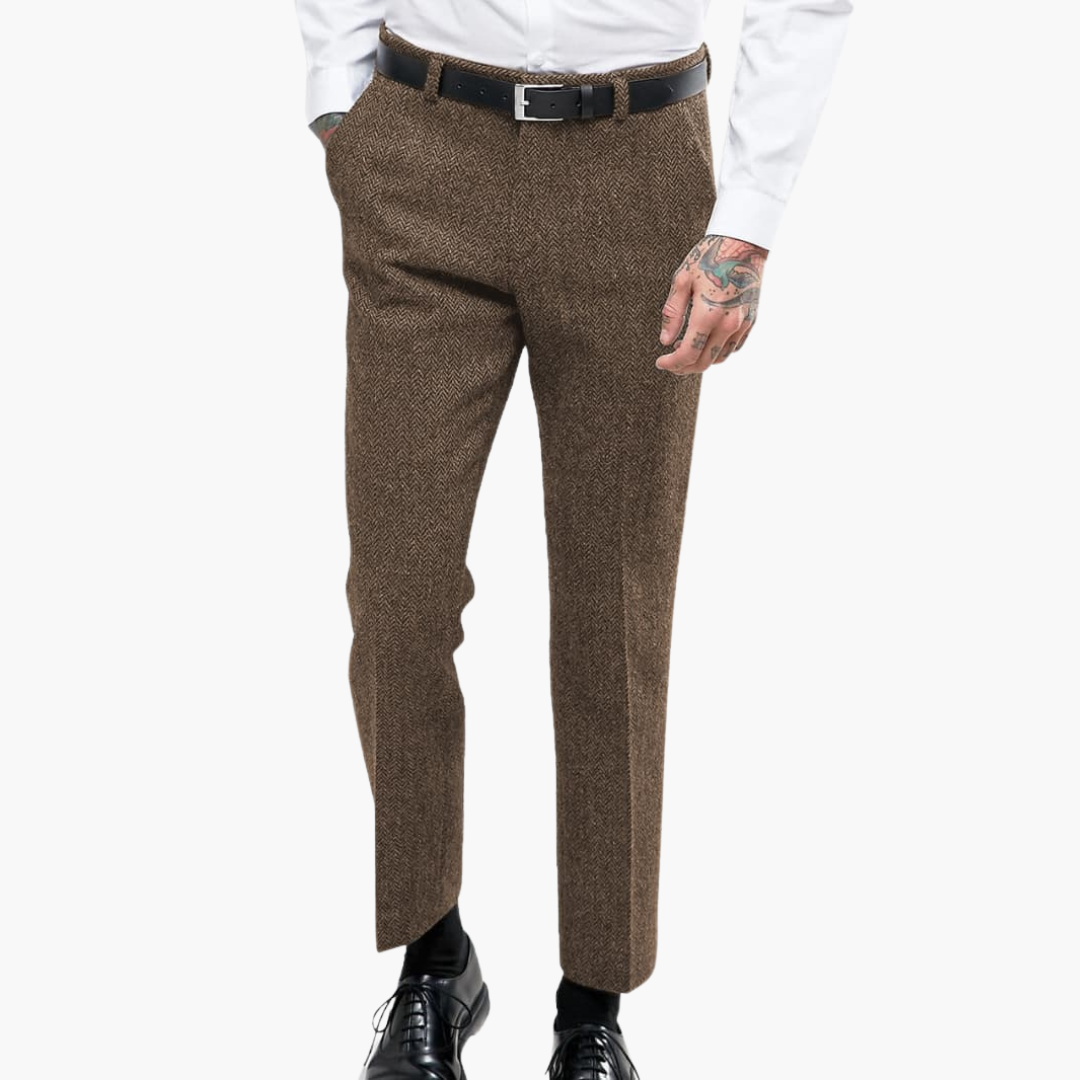 Barnaby - Vintage Flecked Straight Leg Trousers