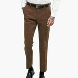 Barnaby - Vintage Flecked Straight Leg Trousers