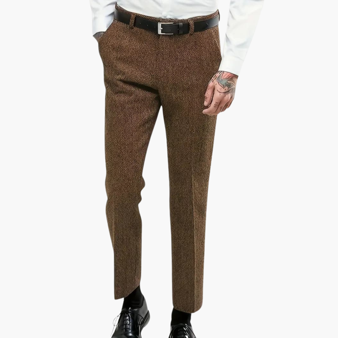 Barnaby - Vintage Flecked Straight Leg Trousers