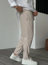 Ambrose - Relaxed Fit Pleated Texture Trousers