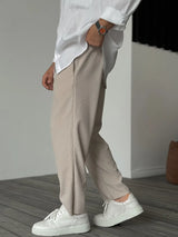 Ambrose - Relaxed Fit Pleated Texture Trousers