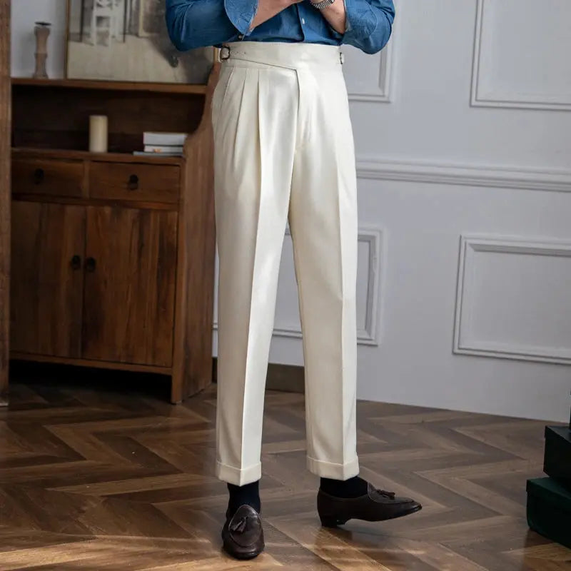 Jace - Front Pleat Straight Leg Trousers