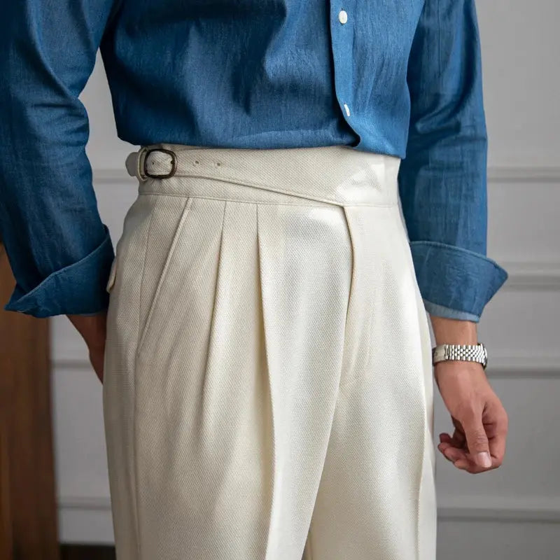 Jace - Front Pleat Straight Leg Trousers