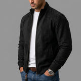 Forrest - Suede Stand Collar Bomber Jacket
