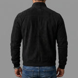 Forrest - Suede Stand Collar Bomber Jacket
