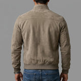 Forrest - Suede Stand Collar Bomber Jacket