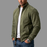 Forrest - Suede Stand Collar Bomber Jacket