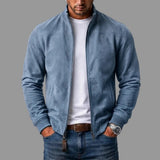 Forrest - Suede Stand Collar Bomber Jacket